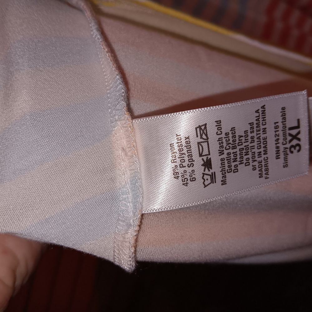 LuLaRoe Kristina 3xl Striped Multicolor Top - Picture 3 of 5